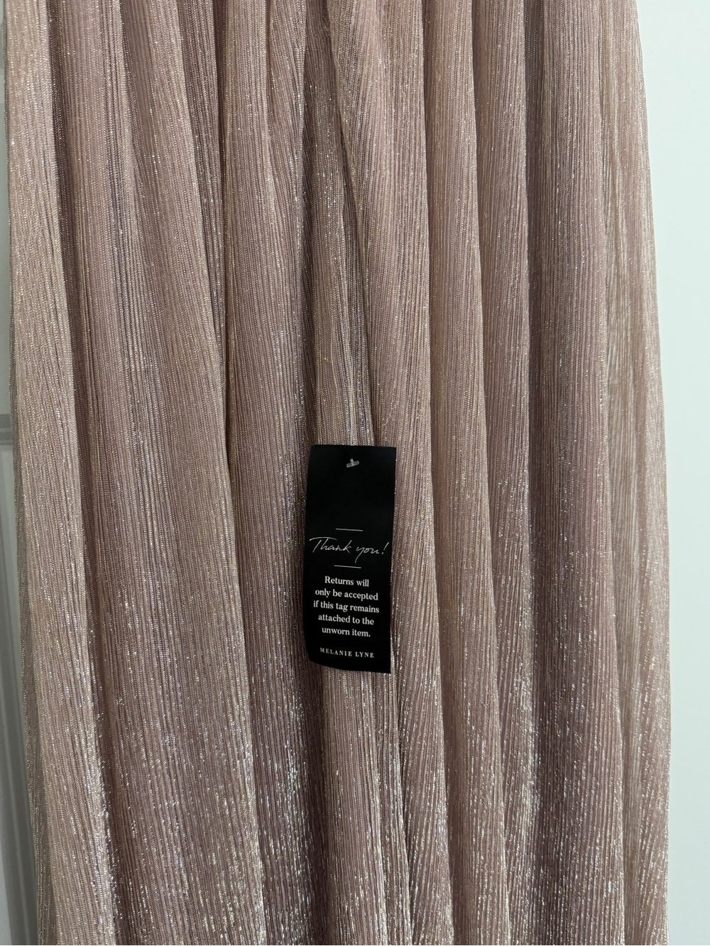 Blush Pink Shimmer Maxi Formal Dress Size 6 Melanie Lyne NWT - Picture 6 of 9
